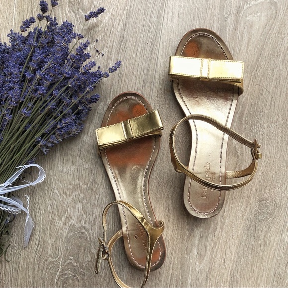 sold - Gold Kate Spade Sandals - Picture 2 of 3
